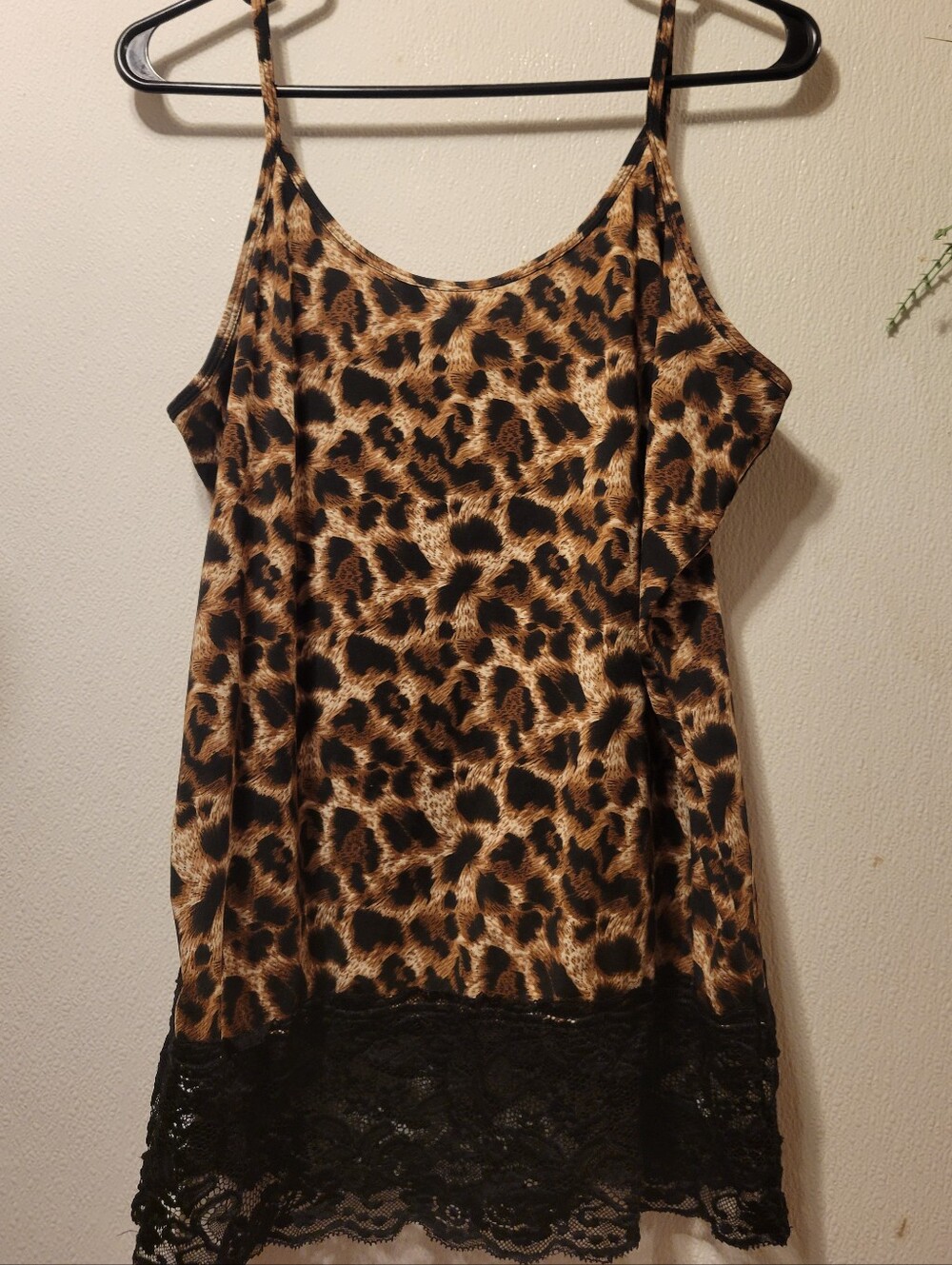 Leopard Print Lace Tank Top
